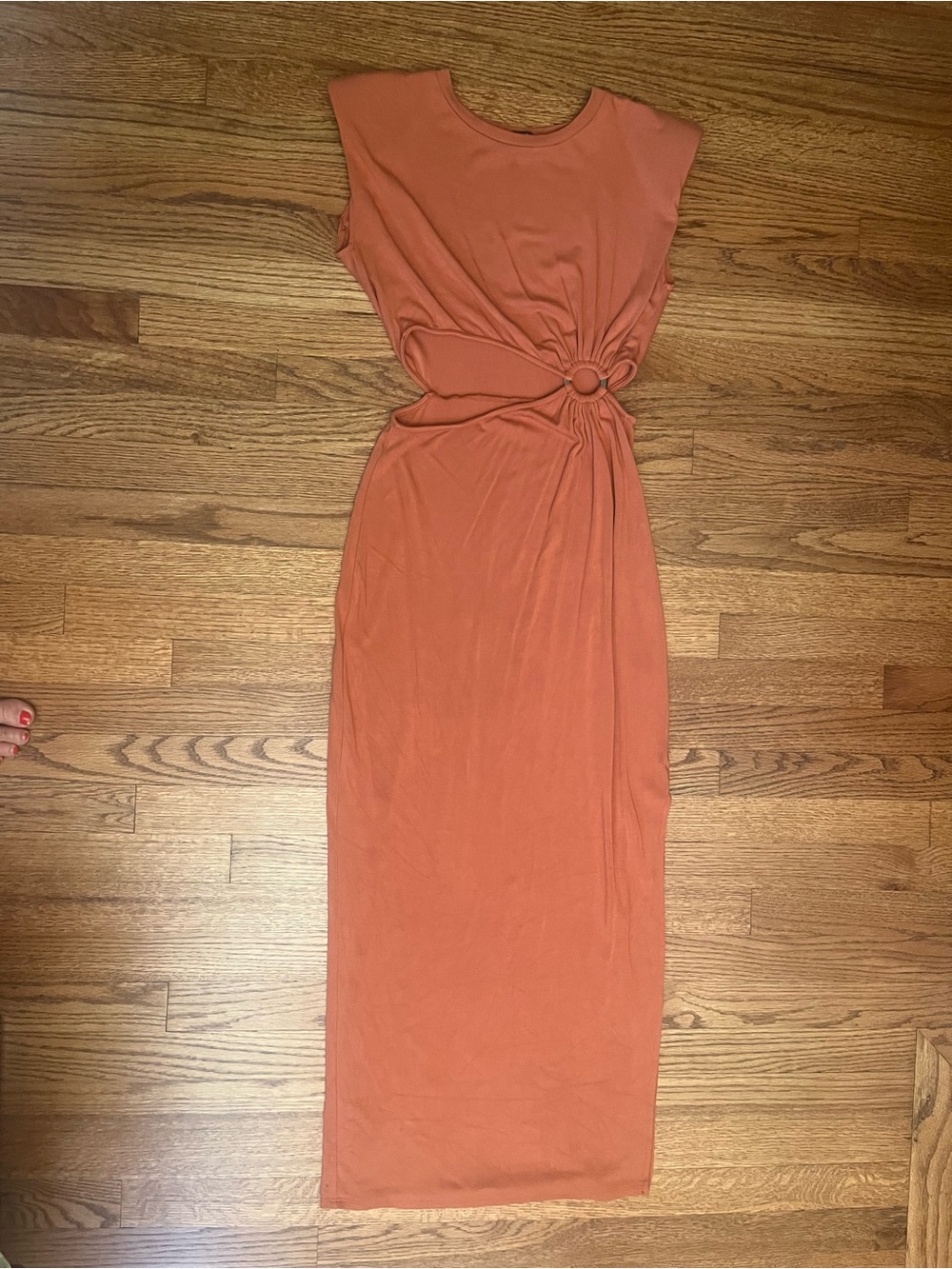 Rust Orange Cut Out Maxi Dress
